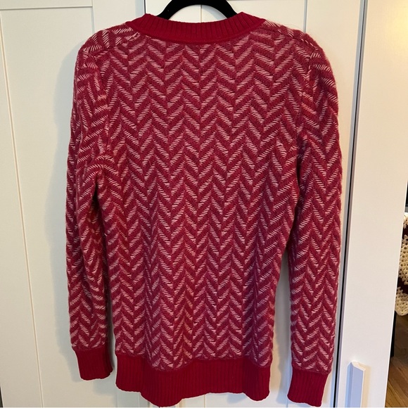 rag & bone Biata V-Neck Sweater, Sz S | Wool, Radish Pink - Picture 7 of 12